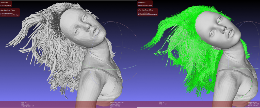  Repairing a highly complex 3D model of hair - something I wouldn't even attempt with other repair systems 