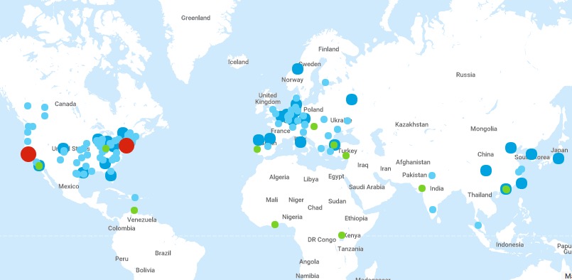  Locations of worldwide Maker Faires 