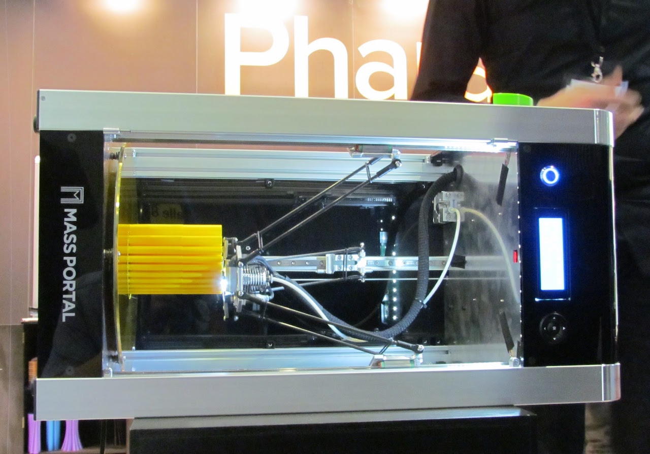  A MassPortal 3D printer doing its work - sideways! 