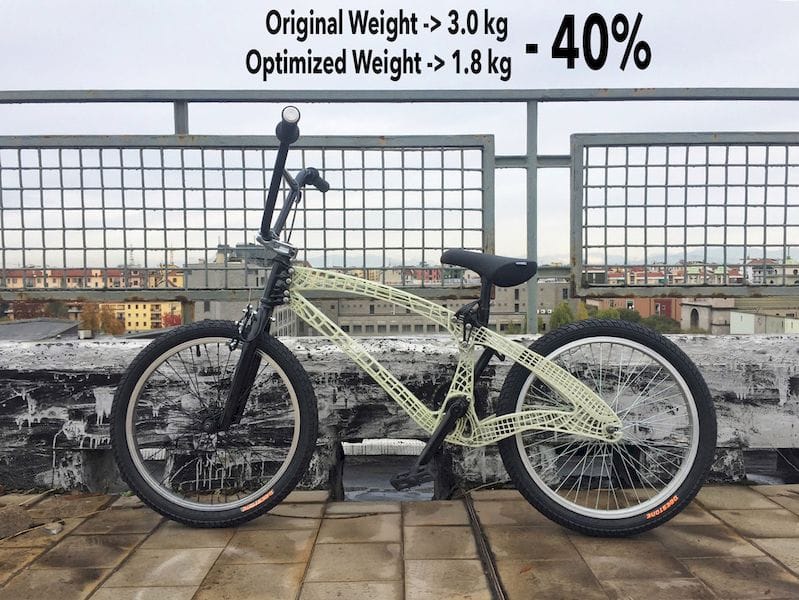  A practical example of Moi's 3D printing capabilities: a much lighter bike frame 