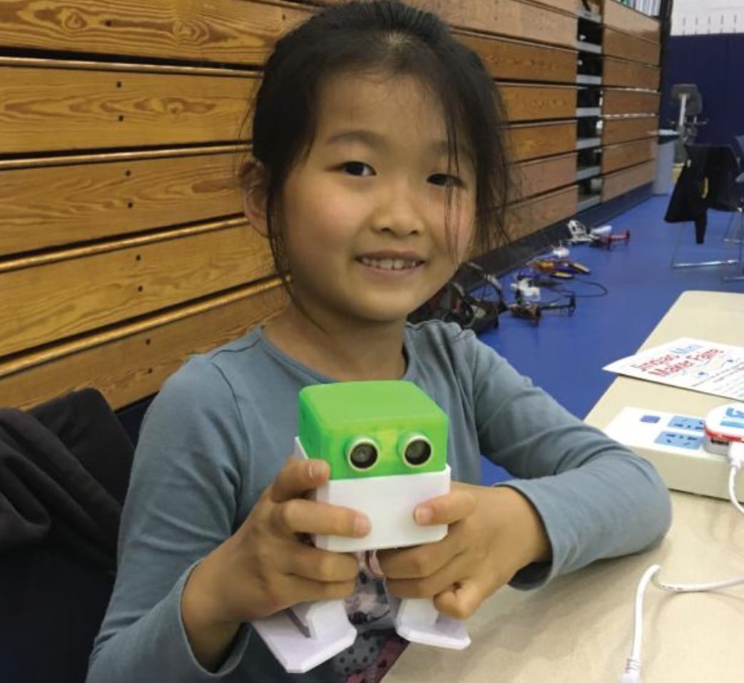  A student working with Otto, a DIY robot project 