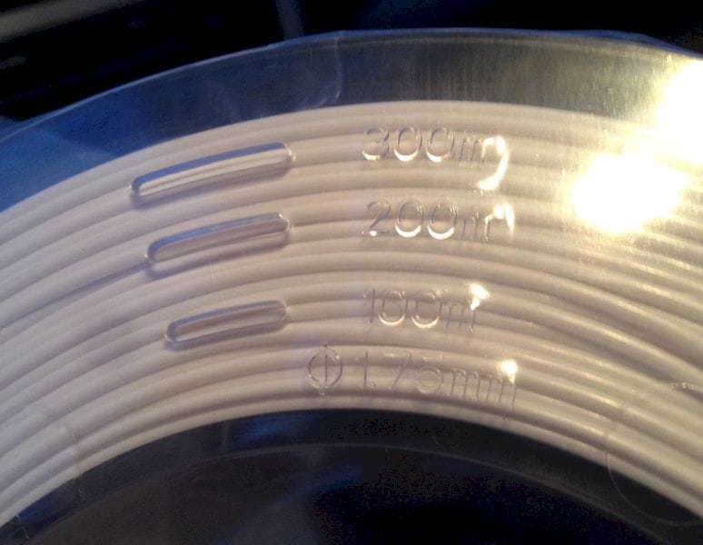  A spool that shows how much filament length remains 