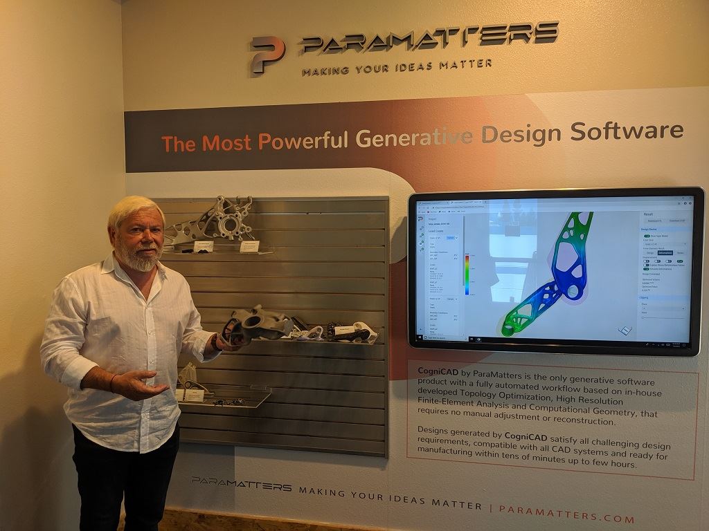  ParaMatters Co-Founder and Chairman Avi Reichental at HQ in Ventura, July 2019 [Image: Fabbaloo] 