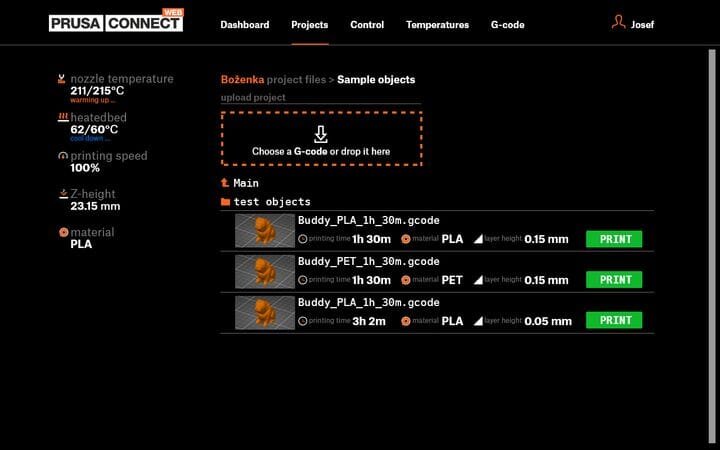  Prusa Connect sample screenshot [Source: Prusa Research] 