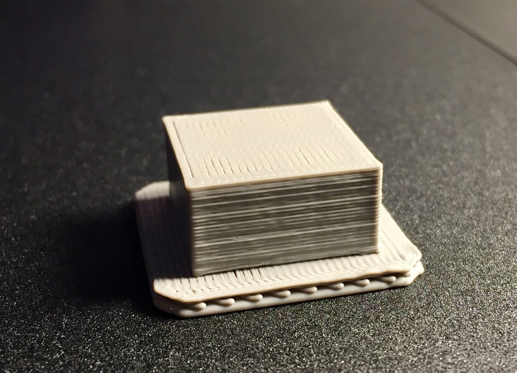  A sample 3D print with a beefy raft 
