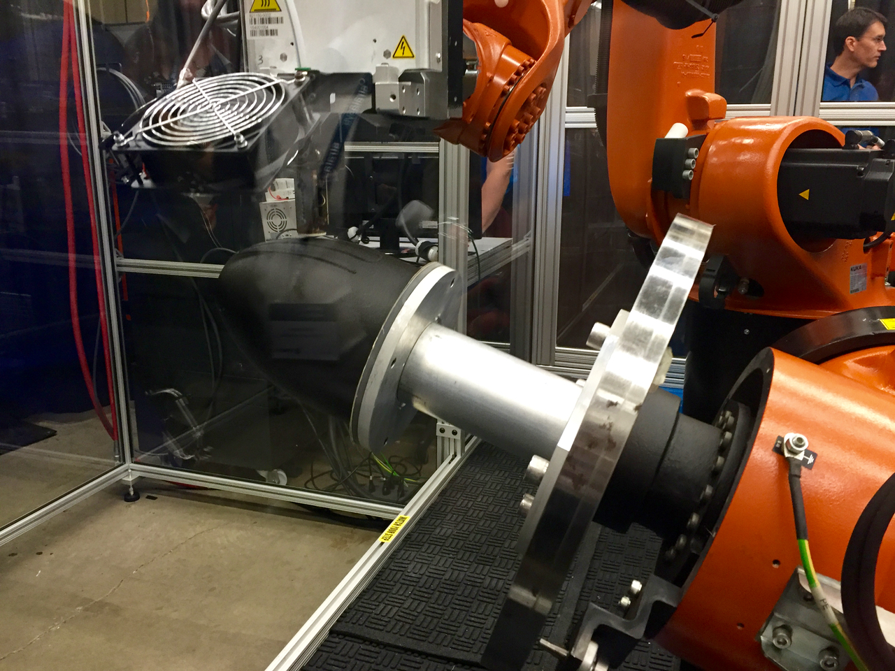  The Stratasys Robotic Composite 3D Demonstrator extruding in unusual directions 