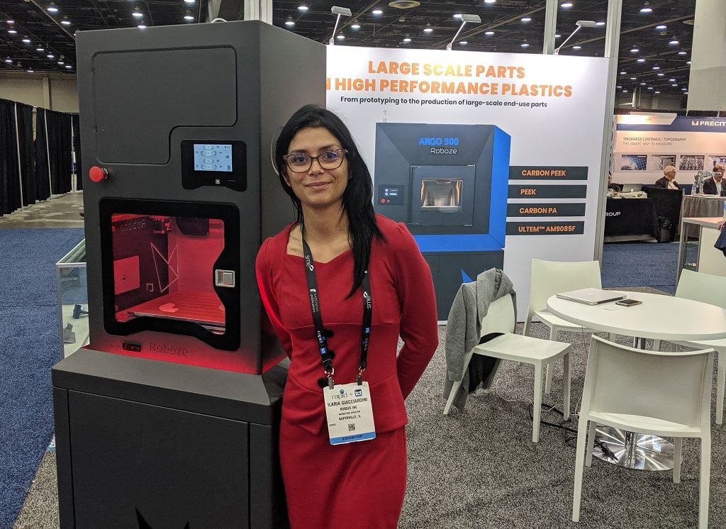  Ilaria with a Roboze Xtreme 3D printer [Image: Fabbaloo] 