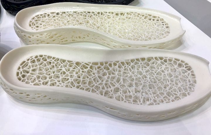  Interior of the 3D printed midsole [Source: Fabbaloo] 