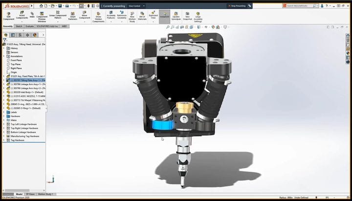  Screenshot showcasing SOLIDWORKS 2020’s new Make Part Flexible feature. (Image courtesy of Dassault Systèmes.) 