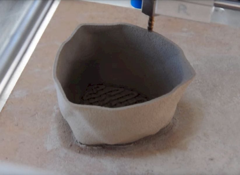  A ceramic 3D print made with StoneFlower's ceramic extrusion system 