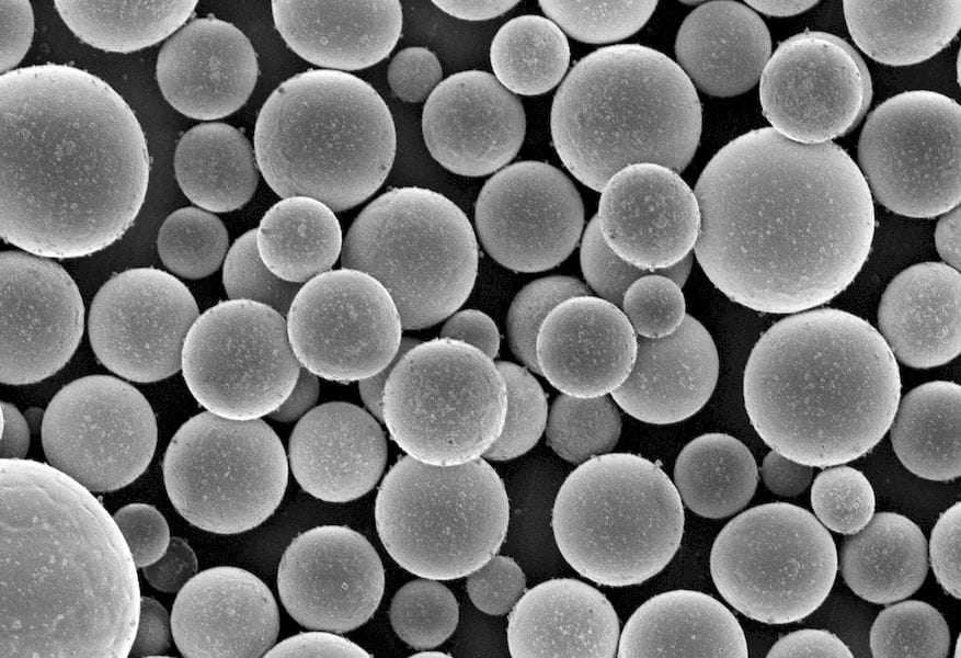  Microscopic look at variably-sized tantalum powder, designed specifically for 3D printing 