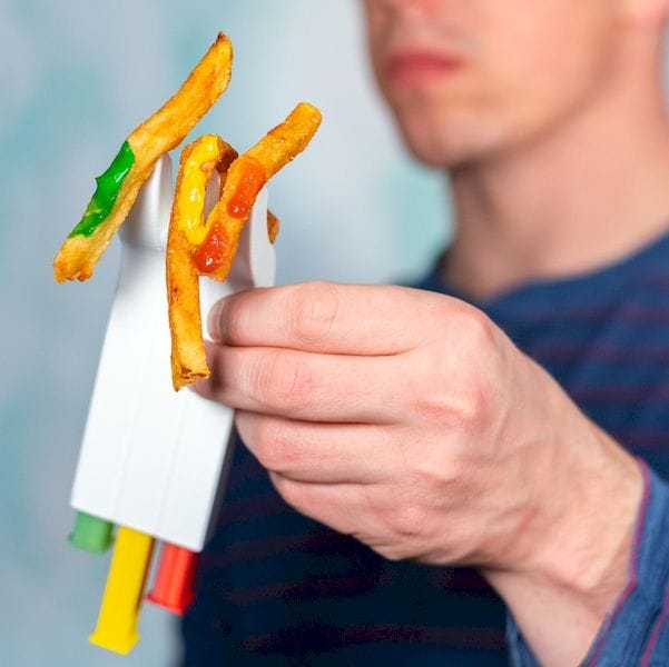  The Condiment Fork extrudes condiments on your french fries. But what is that green stuff? [Source: Matt Benedetto] 