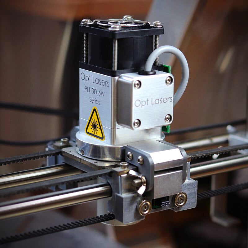 The PLH3D-6W-XF installed on the ZMorph VX [Image: Opt Lasers]