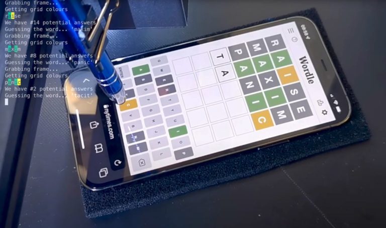 3D Printer Modified to Solve Wordle Puzzle