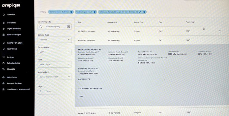 Replique Enhances Additive Manufacturing with Innovative Materials Database for Engineers